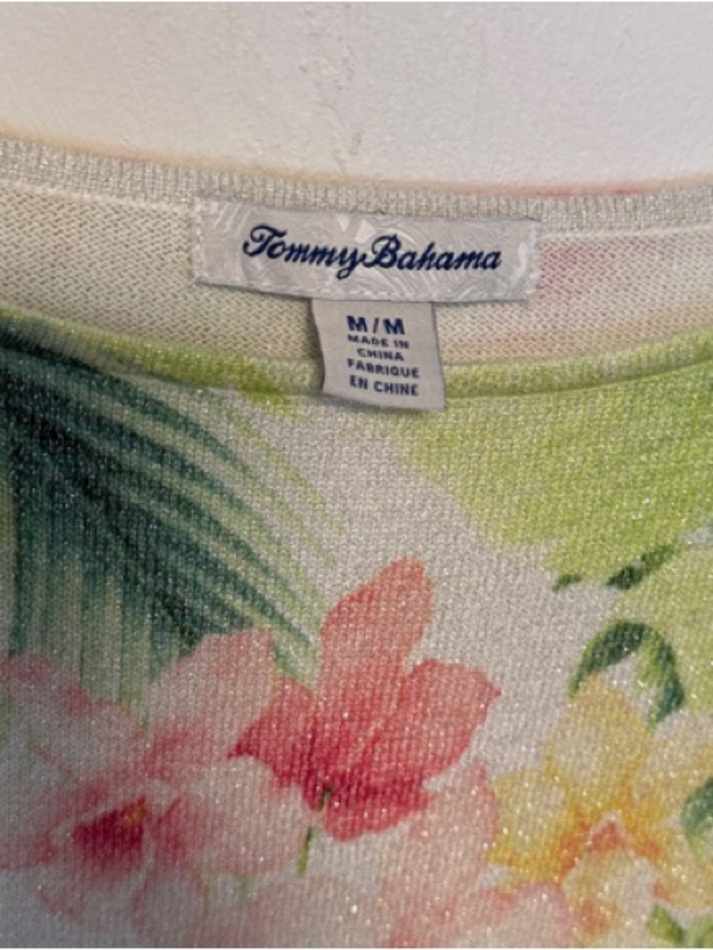 Tommy Bahama Flora Riviera Shimmer Short Sleeve Dolman Sweater - Picture 5 of 5